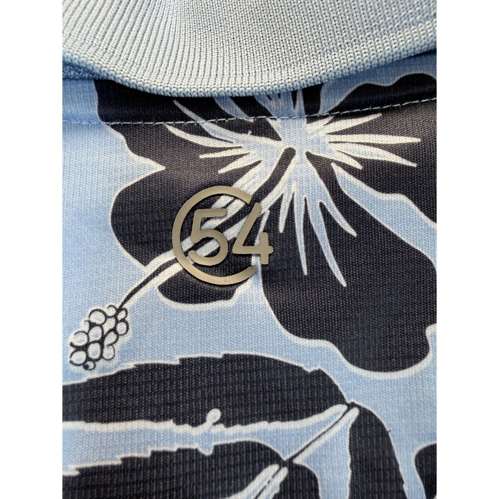 Linksoul G54 Wailea Blue Maui Hawaii Polo Shirt Mens L Floral Hibiscus Blue Golf - Picture 5 of 8